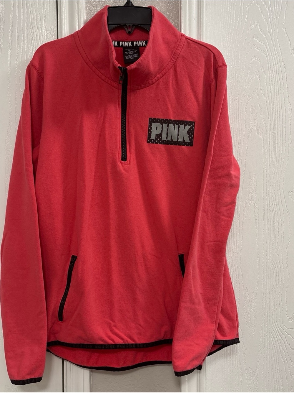 Victoria's Secret PINK Coral Half-Zip Pullover Sweater